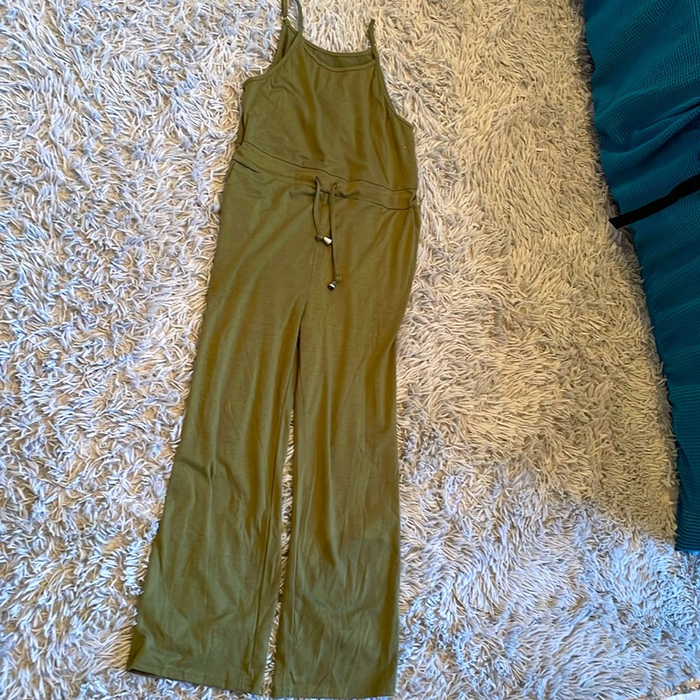 An XL olive Green romper for girl ages 12-14